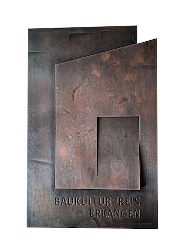 Rectangular 3D bronze plaque